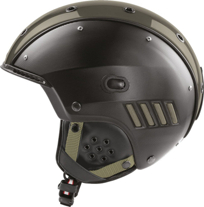 Helmetë skijimi Casco SP-4, ajrosje automatike, jeshile ulliri me të zezë