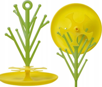 Raft tharës për biberona Kidsme 9886LI, rrotullues 360°, multi-funksional, jeshil me të verdhë