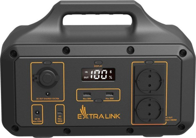 Stacion energjie portativ Extralink EPS-S600S, 680Wh, 600W, i zi me portokalli