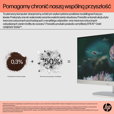 Kompjuter All-in-One HP 24-cr0008nw, Athlon Silver 7120U, 8GB, 512GB, i bardhë