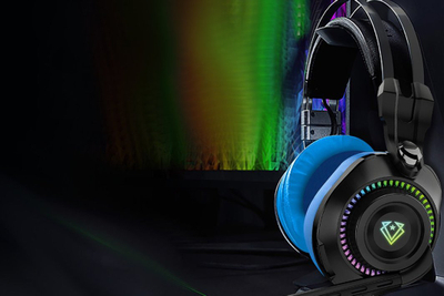 Kufje gaming Vertux Bogota, 50mm, RGB, blu