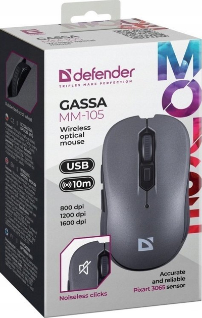 Maus Defender 52104, me kabllo, optik, i zi