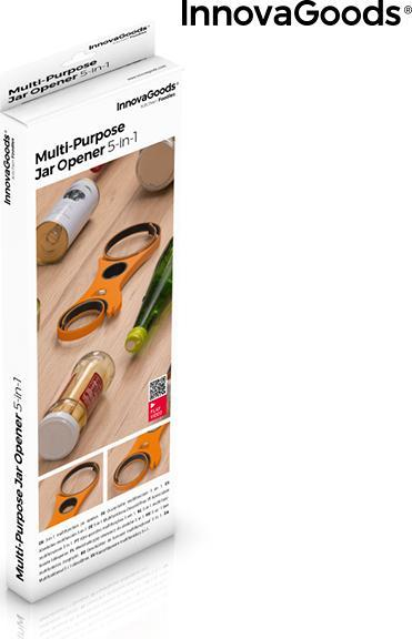Hapës multifunksional InnovaGoods 5 në 1, PP dhe TPR, për kanaçe kavanoza dhe shishe
