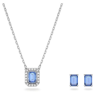 Set qafore dhe vathë Swarovski Millenia 5641171, të kaltër/argjendtë