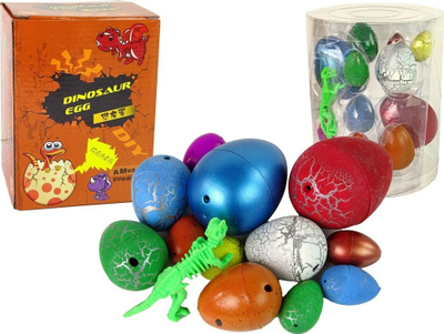 Lodër edukative Growing Dinosaur Egg, set me 12 copë, vezë që rriten në ujë, me shum ngjyra