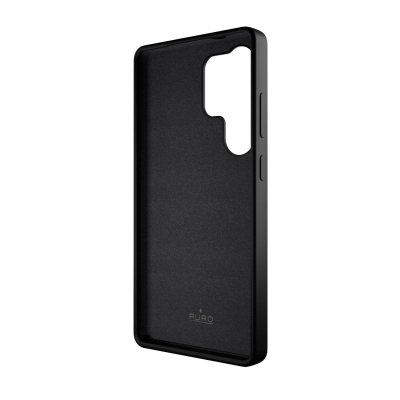 Maskë silikoni Puro për Samsung Galaxy S25 Ultra, rri fiks, shkon me karikim wireless, e zezë