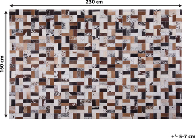 Tapet Beliani CESME, lëkurë natyrale, 160x230 cm, shumëngjyrësh