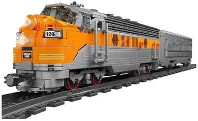 Blloqe ndërtimi Construction Blocks Train RC, 1751 pjesë, me telekomandë, gri e verdhë