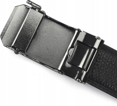 Rryp për burra Pierre Cardin, lëkurë natyrale, kapëse automatike, i zi