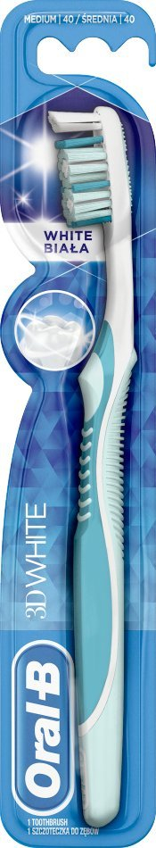 Furçë dhëmbësh Oral-B 3D White, medium, blu e bardhë