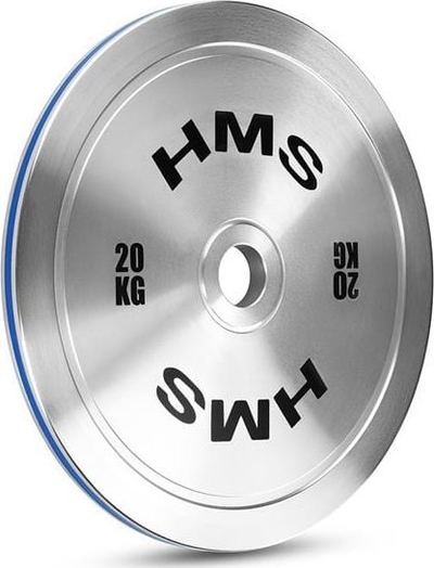 Disk peshe olimpik HMS TOS200, pllakë çeliku e kalibruar, vrimë 50mm, e zezë
