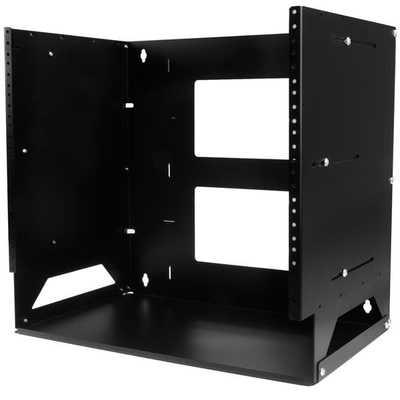 Raft serverash muri StarTech 8U, me raft të brendshëm 12", çelik i fortë, i zi