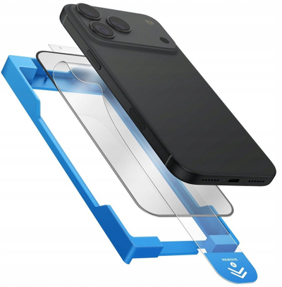 Xham mbrojtës Uniq Tempered Glass Optix Exofit Vivid për iPhone 17 Pro, me vendosës, transparent