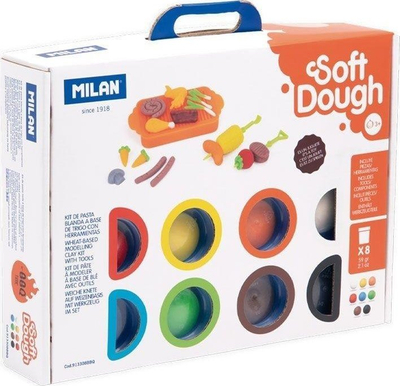 Plastelinë Milan Soft Dough BBQ, set me 8 copa, me plot ngjyra