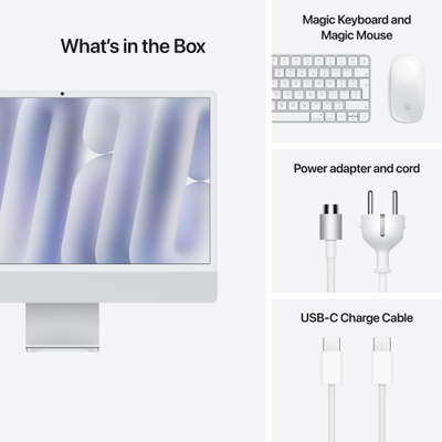 Apple iMac 24", M4 8‑core, 16GB, 256GB SSD, 8‑core GPU, Silver