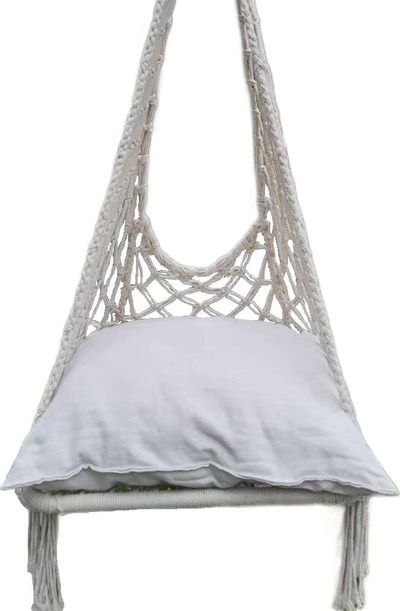 Karrige varëse Saska Garden Hanging Garden, me jastëk, 60x60x120cm, bezhë