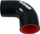 Lidhës silikoni TurboWorks Pro, bërryl 90°, 76mm, i zi