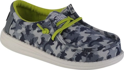 Këpucë fëmijësh Hey Dude Wally Youth Camodino Jr 40043-425, tekstil, kamuflazh gri