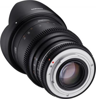 Objektiv Samyang 35mm T1.5 VDSLR MK2 për Canon EF, për video, i zi