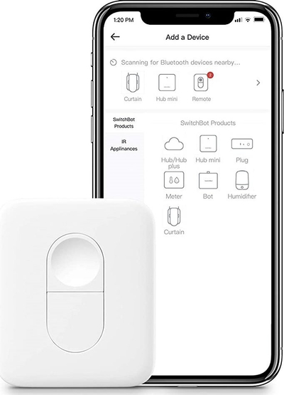 Telekomandë smart SwitchBot Remote, 2 butona, Bluetooth, e bardhë