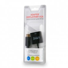 Adapter video Savio CL-90, DisplayPort në VGA, 0.2m, i zi