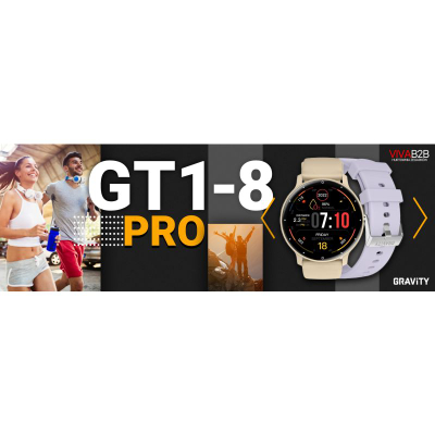 Orë e zgjuar Gravity GT1-8 PRO, ekran 1.39", Bluetooth 5.2, bezhë