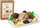 Set lodër druri LEAN Toys Wooden Dinner Set, 15 copa, me pulë dhe perime, shumëngjyrësh