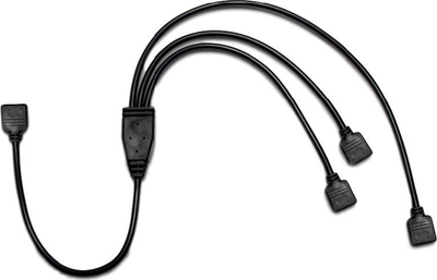 Kabllo i brendshëm RGB Inter-Tech 88885466, Y-adapter 3x 4-pin, 0.48m, i zi