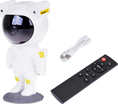 Projektor qielli me yje Astronaut, rrotullim 360°, me telekomandë, i bardhë