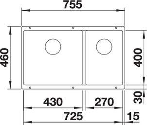 Lavaman Blanco Subline 430/270-U, 75.5 x 46 cm, i zi