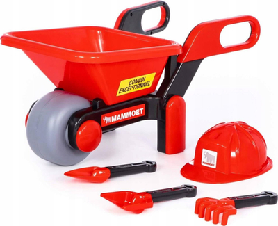 Set lodre karrocë pune Polesie Mammoet 95916, me aksesore, plastike, e kuqe