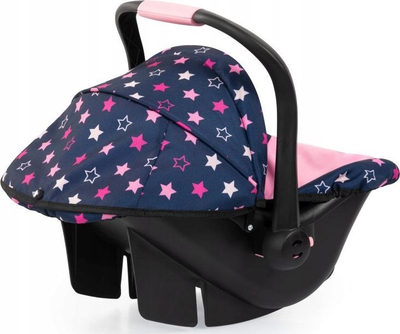 Sedilje kukulle Bayer Design Deluxe Car Seat, 46 cm, me kapak dielli, blu-rozë
