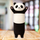 Lodër pelushi Lean Toys Panda, 70cm, bardh e zezë