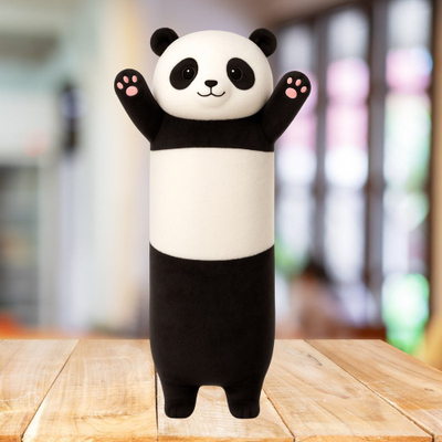 Lodër pelushi Lean Toys Panda, 70cm, bardh e zezë
