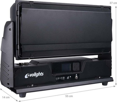 Транспортен куфер Evolights Case, за 4 LED Wall Washer, со тркала, црн