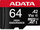 Kartë memorje ADATA High Endurance microSDXC, 64GB, Class 10 UHS-I U3 A2 V30