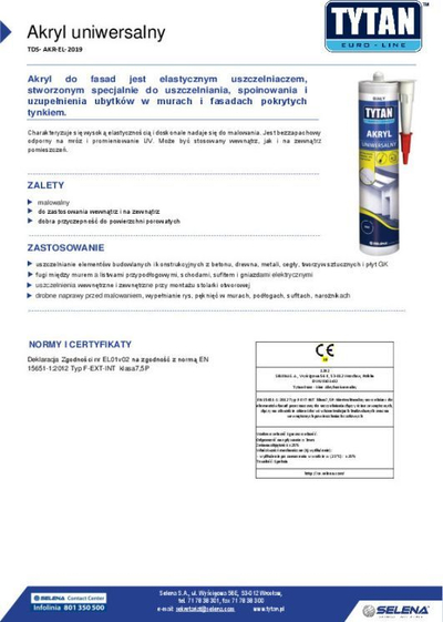 Akrilik Tytan EURO-LINE, 280ml, i bardhë