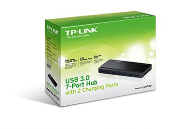 Hub USB TP-Link UH720, 7 porta USB 3.0, 2 porta karikimi, i zi