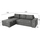 Sofa këndore Nacho e majtë (HM3279.02L), argjendtë
