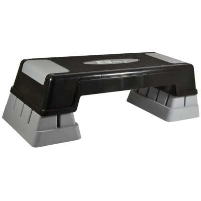 Platformë aerobie Eb Fit Step, 70 cm, lartësi e rregullueshme, gri e zezë