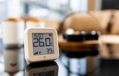 Sensor temperature dhe lagështie Shelly Plus H&T G3 M, Wi‑Fi dhe Bluetooth, mocha