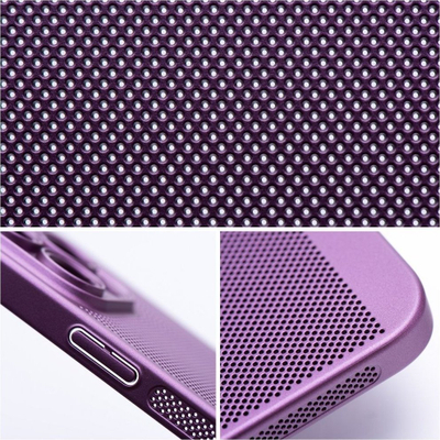 Mbulesë telefoni Breezy për iPhone 15 Pro Max, rrjetë ajrimi, vjollcë