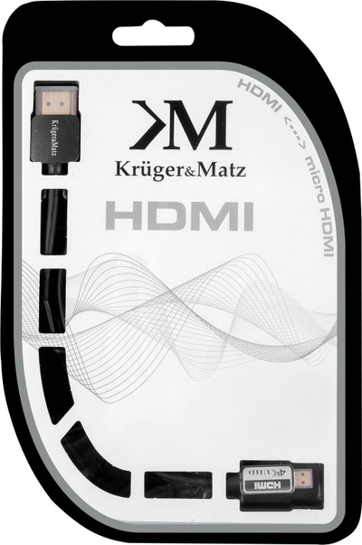 Kabllo HDMI micro HDMI Kruger&amp;Matz, 1.8m, plug plug, e zezë