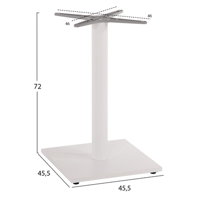Bazë tavoline alumini HM475.02, kryq 48x48cm, 73cm, e bardhë matte