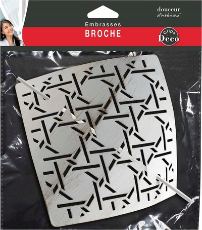 Brosh mbajtëse perde Bobix Holdback Broosh, 16.5 x 16.5 cm, metal i patinuar, bardhë me ari
