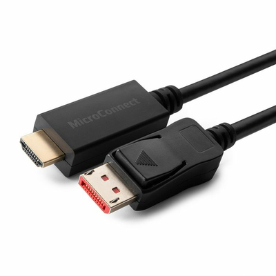 Kabllo adapter video Microconnect MC-DP-HDMI-1004K, DisplayPort me HDMI, 1m, i zi