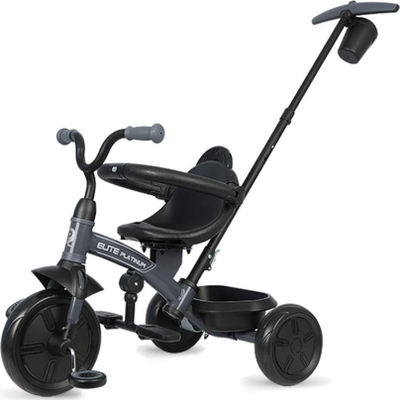 Tricikel për kalamaj Qplay Elite Platinum, rrotullim 360°, për 10-72 muaj, gri