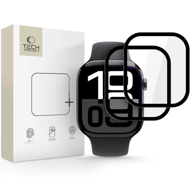 Folie mbrojtëse Tech-Protect Glass Flex+ për Apple Watch 10 46mm, set me 2 copë, e zezë