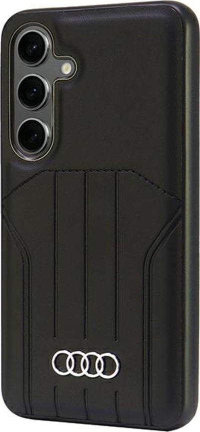 Kapak telefoni Audi Synthetic Leather MagSafe, për Samsung S24 S921, hard case, i zi