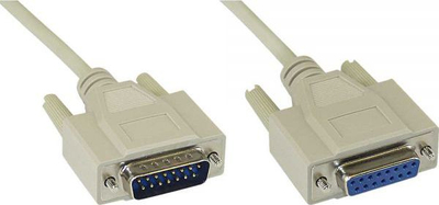 Kabllo zgjatëse InLine DA-15, DB15, 5m, gri